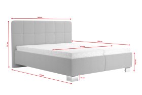 Dvojlôžko Kelly v rozmere 160x200 cm, v poťahu Bravo 11 Silver, rozmery