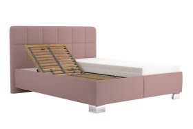 Dvojlôžko Kelly v rozmere 160x200 cm, v poťahu Enjoy 19 Flamingo, polohovanie hlavy