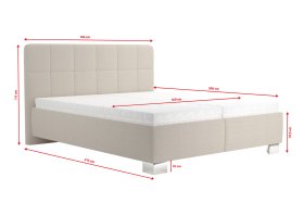 Dvojlôžko Kelly v rozmere 160x200 cm, v poťahu Bravo 2 Nature, rozmery