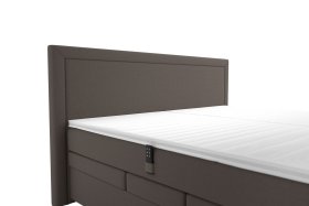 Boxspring Margo v rozmere 200x200 cm, v poťahu Arte 5 Stone, detail čela