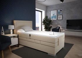 Boxspring Margo v rozmere 100x200 cm, v poťahu Enjoy 2 Camel, interiér
