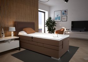 Boxspring Margo v rozmere 100x200 cm, v poťahu Enjoy 4 Brown, interiér