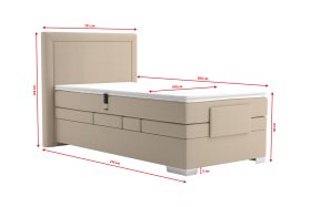 Boxspring Margo v rozmere 100x200 cm, v poťahu Enjoy 2 Camel, rozmery