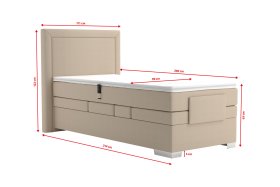 Boxspring Margo v rozmere 90x200 cm, v poťahu Enjoy 2 Camel, rozmery