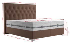 Boxspring Padmé v rozmere 180x200 cm, v poťahu Riviera 26, rozmery