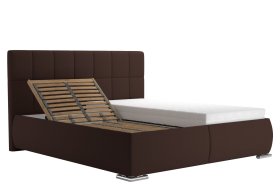 Dvojlôžko Sanza v rozmere 180x200 cm, v poťahu Savoy 25 Choco, polohovanie hlavy