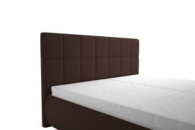 Dvojlôžko Sanza v rozmere 180x200 cm, v poťahu Savoy 25 Choco, detail čela