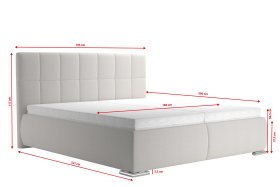 Dvojlôžko Sanza v rozmere 180x200 cm, v poťahu Savoy 21 Cream, rozmery