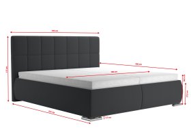 Dvojlôžko Sanza v rozmere 180x200 cm, v poťahu Savoy 94 DK. GR., rozmery