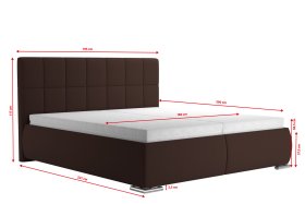 Dvojlôžko Sanza v rozmere 180x200 cm, v poťahu Savoy 25 Choco, rozmery