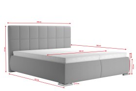 Dvojlôžko Sanza v rozmere 180x200 cm, v poťahu Savoy 91 Silver, rozmery