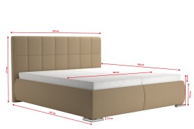 Dvojlôžko Sanza v rozmere 180x200 cm, v poťahu Savoy 24 Mika, rozmery