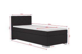 Boxspring Andy v rozmere 90x200 cm, v poťahu Enjoy 25 Black, rozmery