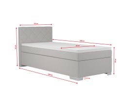 Boxspring Andy v rozmere 90x200 cm, v poťahu Enjoy 21 Grey, rozmery
