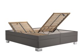 Dvojlôžko Nadia v rozmere 180x200 cm, v poťahu Loft Coffee, ukážka polohovania roštu