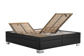 Dvojlôžko Nadia v rozmere 180x200 cm, v poťahu Loft Black, ukážka polohovania roštu