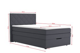 Boxspring Atika v rozmere 120x200 cm, v poťahu Amore 32, rozmery