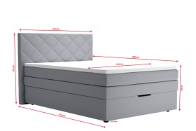 Boxspring Atika v rozmere 140x200 cm, v poťahu Enjoy 21 Grey, rozmery