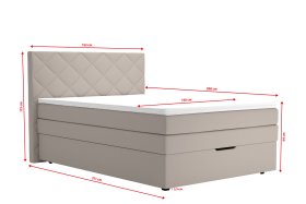 Boxspring Atika v rozmere 140x200 cm, v poťahu Amore 31, rozmery