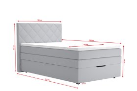 Boxspring Atika v rozmere 120x200 cm, v poťahu Enjoy 21 Grey, rozmery