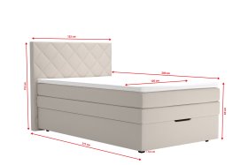 Boxspring Atika v rozmere 120x200 cm, v poťahu Enjoy 1 Beige, rozmery
