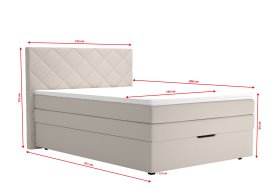 Boxspring Atika v rozmere 140x200 cm, v poťahu Enjoy 1 Beige, rozmery