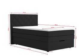 Boxspring Atika v rozmere 120x200 cm, v poťahu Enjoy 25 Black, rozmery