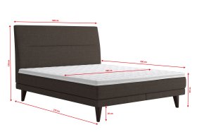 Dvojlôžko Lolla v rozmere 180x200 cm, v poťahu Crown 4 Taupe, rozmery