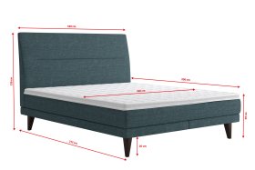 Dvojlôžko Lolla v rozmere 180x200 cm, v poťahu Crown 13 Ocean Blue, rozmery