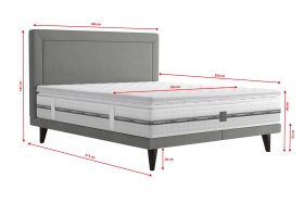 Dvojlôžko Tania v rozmere 180x200 cm, v poťahu Savoy 91 Silver, rozmery