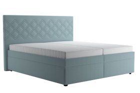 Dvojlôžko Neapol v rozmere 180x200 cm, v poťahu Matrix 23 Aqua, s matracmi