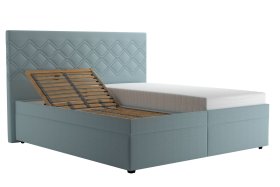Dvojlôžko Neapol v rozmere 180x200 cm, v poťahu Matrix 23 Aqua, polohovanie hlavy