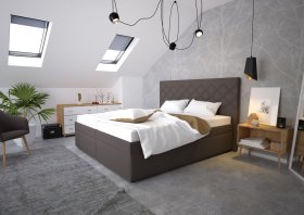 Dvojlôžko Neapol v rozmere 180x200 cm, v poťahu Salina 4004, interiér