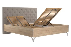 Dvojlôžko Quinn v rozmere 180x200 cm, v poťahu Prima 12 Silver, polohovanie