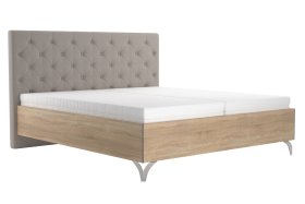 Dvojlôžko Quinn v rozmere 180x200 cm, v poťahu Prima 12 Silver, s matracmi