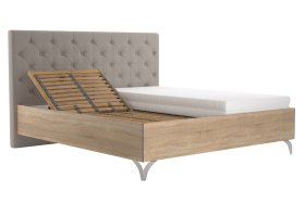 Dvojlôžko Quinn v rozmere 180x200 cm, v poťahu Prima 12 Silver, polohovanie hlavy