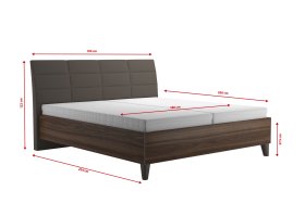 Dvojlôžko Kimmy v rozmere 180x200 cm, v poťahu Prima 6 Taupe, rozmery