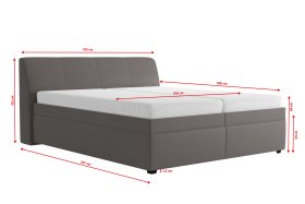 Dvojlôžko Merkúr v rozmere 180x200 cm, v poťahu Prima 13 Grey, rozmery