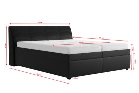 Dvojlôžko Merkúr v rozmere 180x200 cm, v poťahu Prima 16 Black, rozmery
