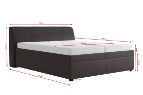 Dvojlôžko Merkúr v rozmere 180x200 cm, v poťahu Prima 6 Taupe, rozmery