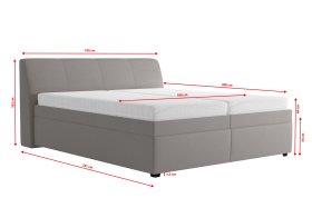 Dvojlôžko Merkúr v rozmere 180x200 cm, v poťahu Prima 12 Silver, rozmery