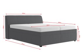 Dvojlôžko Merkúr v rozmere 180x200 cm, v poťahu Amore 32, rozmery