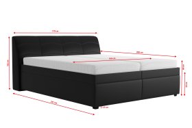 Dvojlôžko Merkúr v rozmere 160x200 cm, v poťahu Prima 16 Black, rozmery