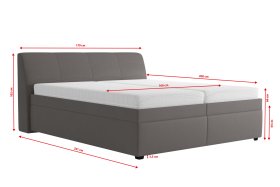 Dvojlôžko Merkúr v rozmere 160x200 cm, v poťahu Prima 13 Grey, rozmery