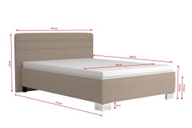 Jednolôžko Sendy v rozmere 140x200 cm, v poťahu Milano 9110, rozmery