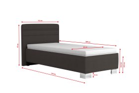 Jednolôžko Sendy v rozmere 90x200 cm, v poťahu Salina 4004, rozmery