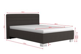 Jednolôžko Sendy v rozmere 140x200 cm, v poťahu Salina 4004, rozmery