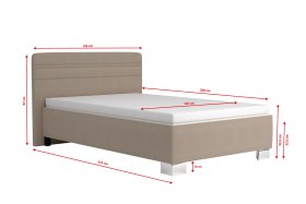 Jednolôžko Sendy v rozmere 120x200 cm, v poťahu Milano 9110, rozmery