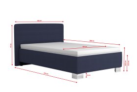 Jednolôžko Sendy v rozmere 120x200 cm, v poťahu Milano 3920 Nav, rozmery