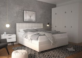 Dvojlôžko Sonia v rozmere 180x200 cm, v poťahu Savoy 21 Cream a Valencia 376-18, interiér